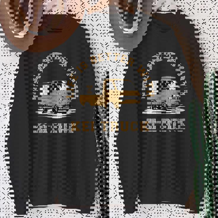 レトロ クラシック 軽トラック ピックアップトラック ヴィンテージデザイン スウェットシャツ 年配の女性への贈り物