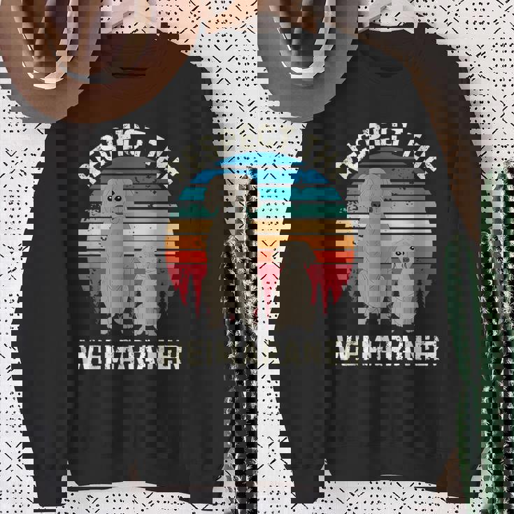 レトロ リスペクト ワイマラナー ヴィンテージ グランジ ワイマラナー 恋人 スウェットシャツ 年配の女性への贈り物