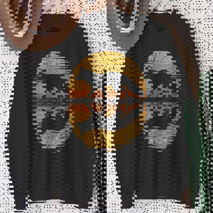 レトロ ヴィンテージ キツネ 反射 70年代 80年代 犬 動物 スウェットシャツ 年配の女性への贈り物