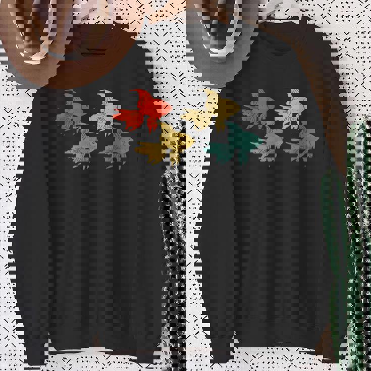 レトロ 魚 金魚 水族館 水 動物 スウェットシャツ 年配の女性への贈り物