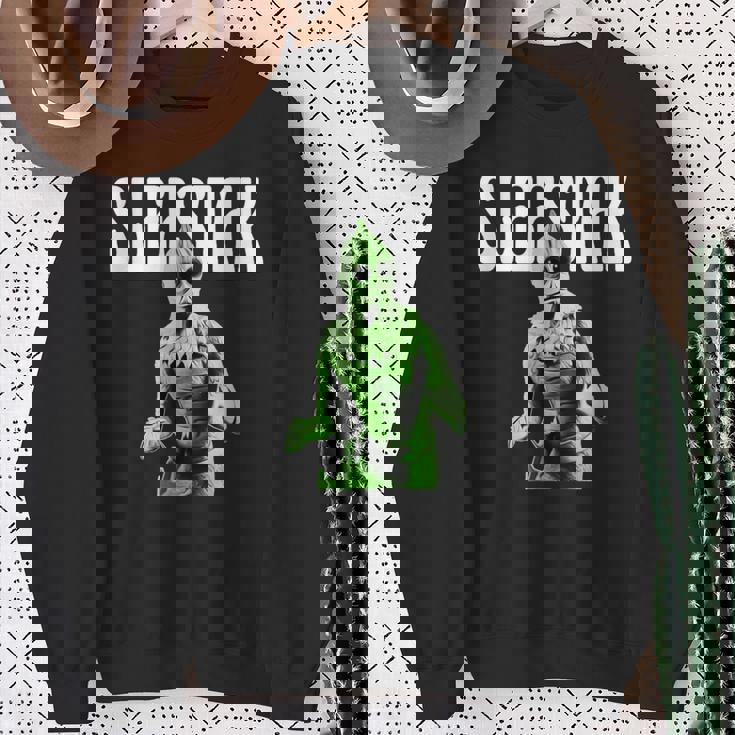 レトロなスリースタック爬虫類エイリアンのグラフィック。 スウェットシャツ 年配の女性への贈り物