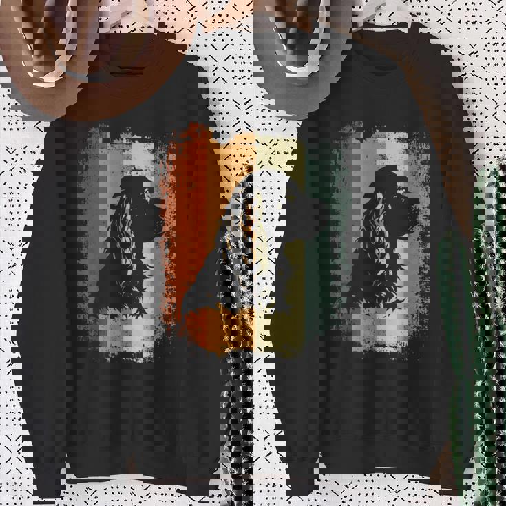 レトロなデザインのアメリカンコッカースパニエルドッグ スウェットシャツ 年配の女性への贈り物