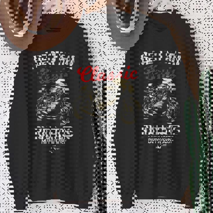 レトロマン島ttレースヴィンテージバイクレース スウェットシャツ 年配の女性への贈り物