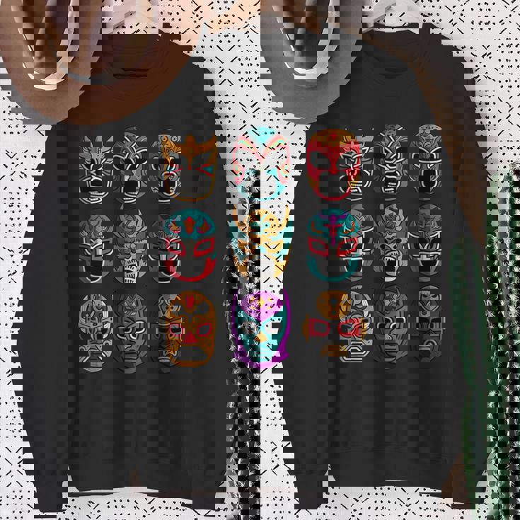 レトロ・ルチャリブレ・マスク フリースタイル・レスリング・ファイター スウェットシャツ 年配の女性への贈り物