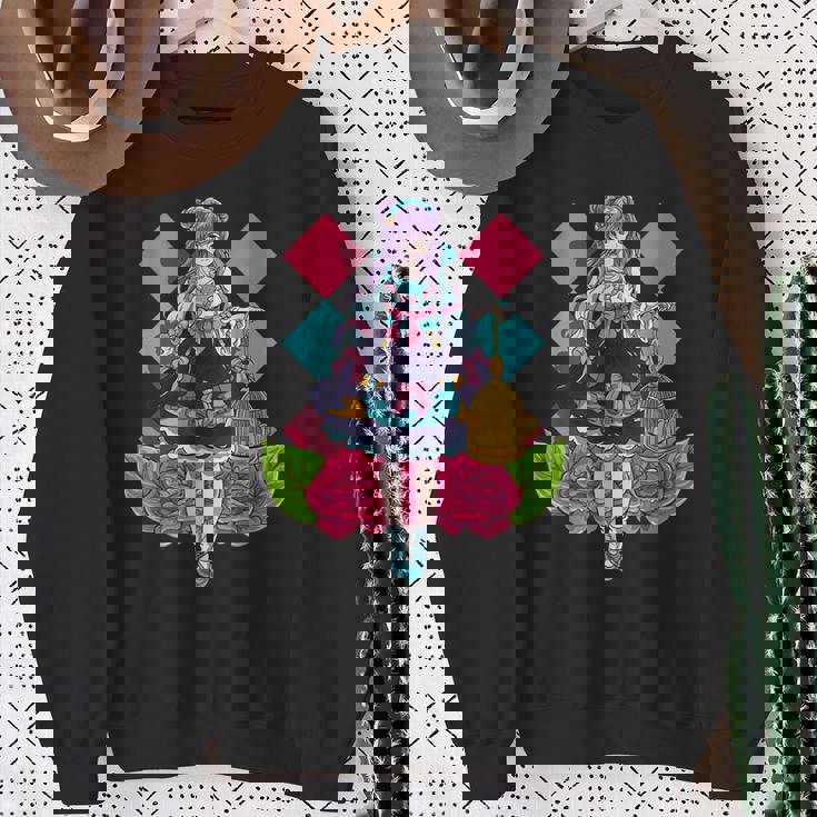 ロリータファッションをテーマにした鳥かごアニメデザイン スウェットシャツ 年配の女性への贈り物