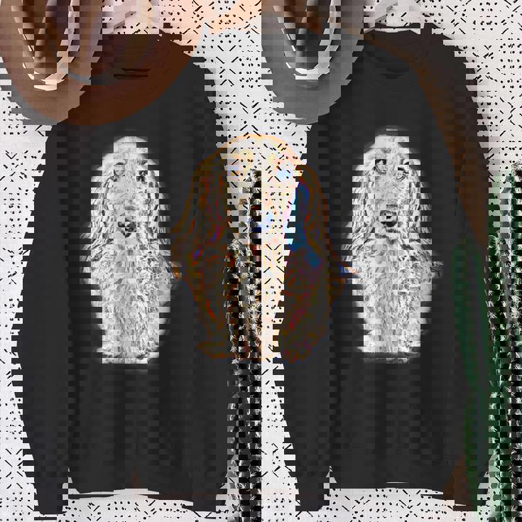 ロングヘア ダックスフンド ギフト かわいい ソーセージ 犬 レディース メンズ スウェットシャツ 年配の女性への贈り物