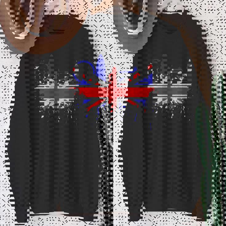 ロンドン スカイライン イギリス 愛 ユニオンジャック イギリス国旗 スウェットシャツ 年配の女性への贈り物