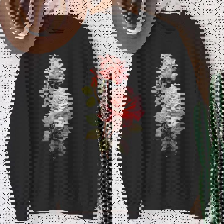 ローズシャツ 美しいピンクのバラとつぼみ スウェットシャツ 年配の女性への贈り物