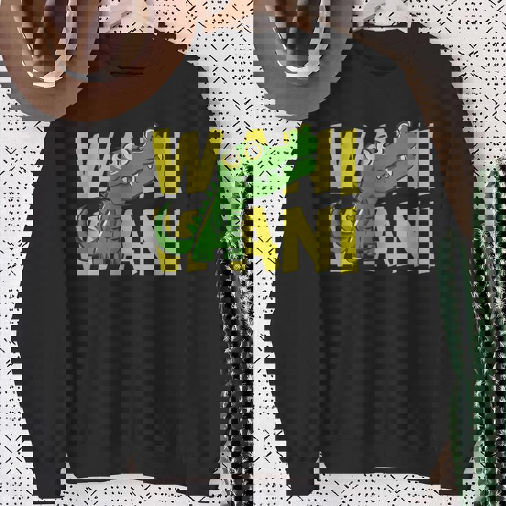 ワニ 鰐 クロコダイル イラスト 爬虫類 おもしろ かわいい おしゃれ ワニ好き スウェットシャツ 年配の女性への贈り物