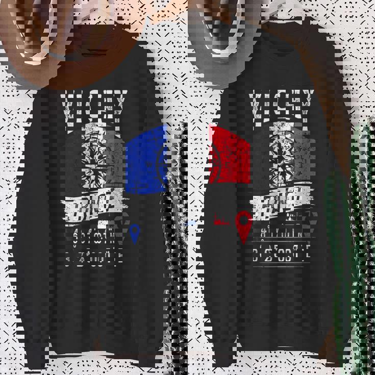 ヴィシー フランス 国旗 Gps座標 スウェットシャツ 年配の女性への贈り物