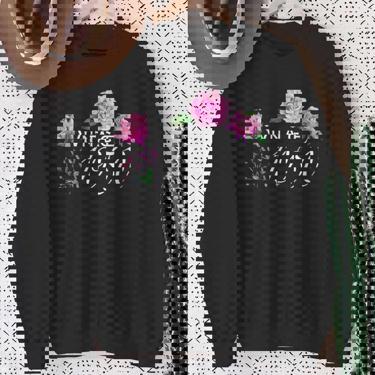 ヴィンテージ 1950 ピンクローズ 75歳 75歳 誕生日 母の日 スウェットシャツ 年配の女性への贈り物