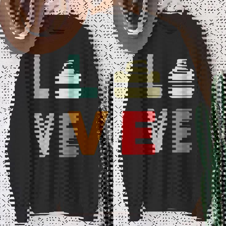 ヴィンテージ I Love Curling Curling Lover レトロカーリング スウェットシャツ 年配の女性への贈り物