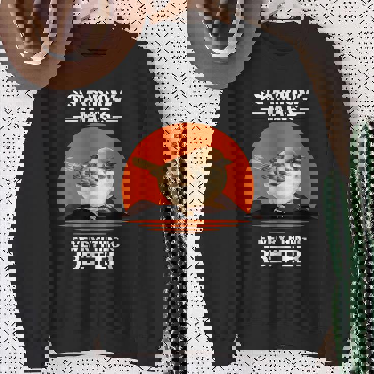 ヴィンテージ スズメの鳥 Make Everything Better スズメの鳥 スウェットシャツ 年配の女性への贈り物