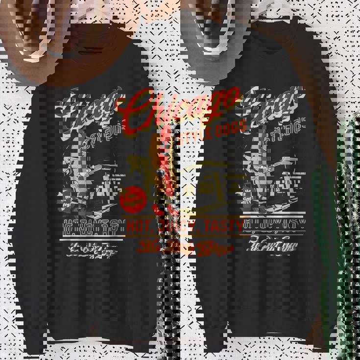 ヴィンテージ ダーティ グリンゴ シカゴスタイル ホットドッグ レトロ バイカー スウェットシャツ 年配の女性への贈り物