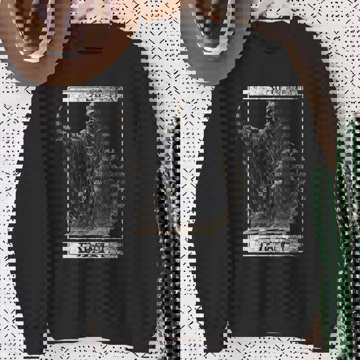 ヴィンテージ デス タロット カード 死神 オカルト悪魔の恐怖 スウェットシャツ 年配の女性への贈り物