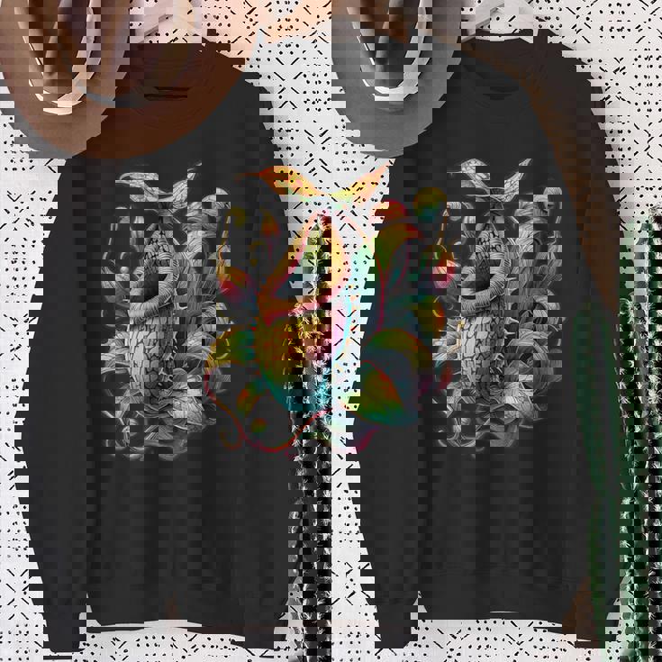 ヴィンテージ ネペンテス ピッチャー 植物ティー 食虫植物アート スウェットシャツ 年配の女性への贈り物