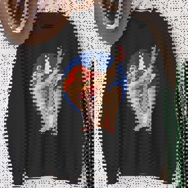 ヴィンテージ 愛国心ピンナップガール スウェットシャツ 年配の女性への贈り物