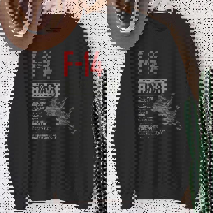 ヴィンテージf-14トムキャット戦闘機ジェット軍事航空ギフト スウェットシャツ 年配の女性への贈り物