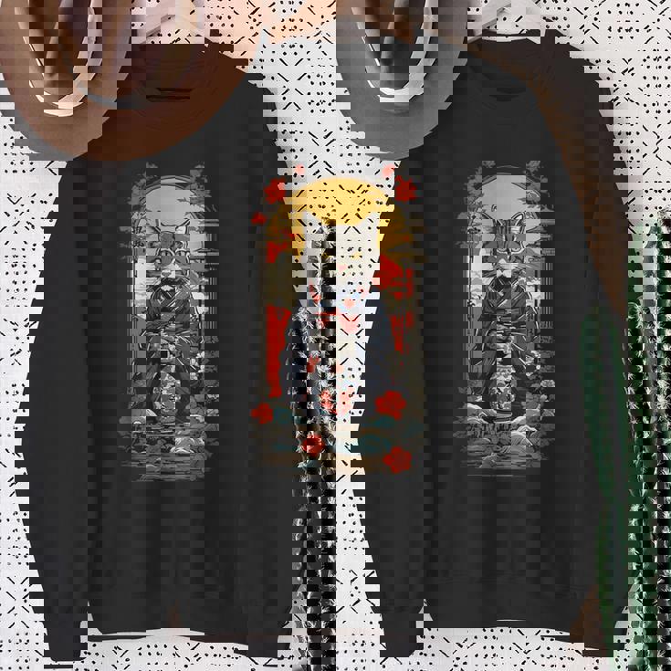 ヴィンテージジャパンの日本酒の猫ポスターデザイン。 スウェットシャツ 年配の女性への贈り物