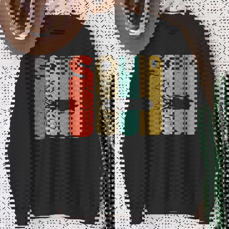 ヴィンテージスタイル イカシルエット 面白いイカシャツ スウェットシャツ 年配の女性への贈り物