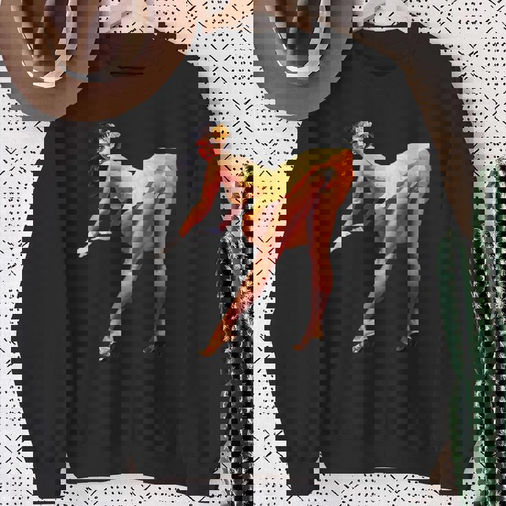 ヴィンテージピンナップガール、セクシードレス。メンズ、レディース。 スウェットシャツ 年配の女性への贈り物