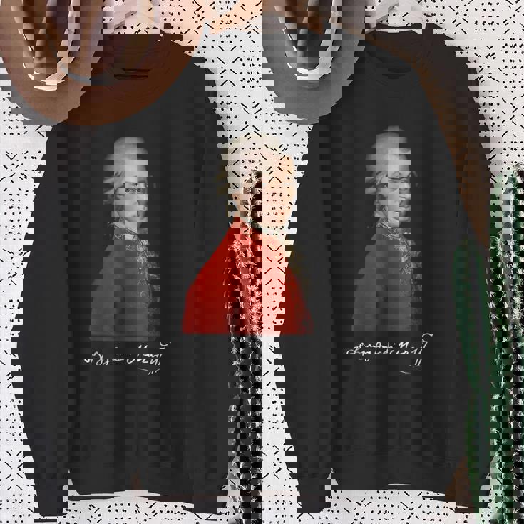 ヴォルフガング・アマデウス・モーツァルト 作曲家 シグネチャー クラシック音楽 スウェットシャツ 年配の女性への贈り物