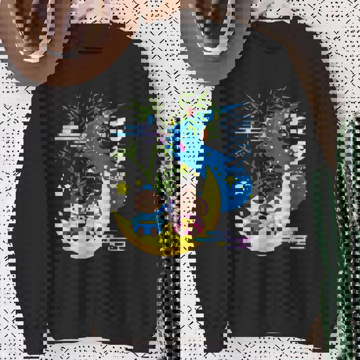 七夕、天の川、着物、日本祭りかわいい、星、日本の伝統的なお祭り、夏、夏休み、日本人形 スウェットシャツ 年配の女性への贈り物