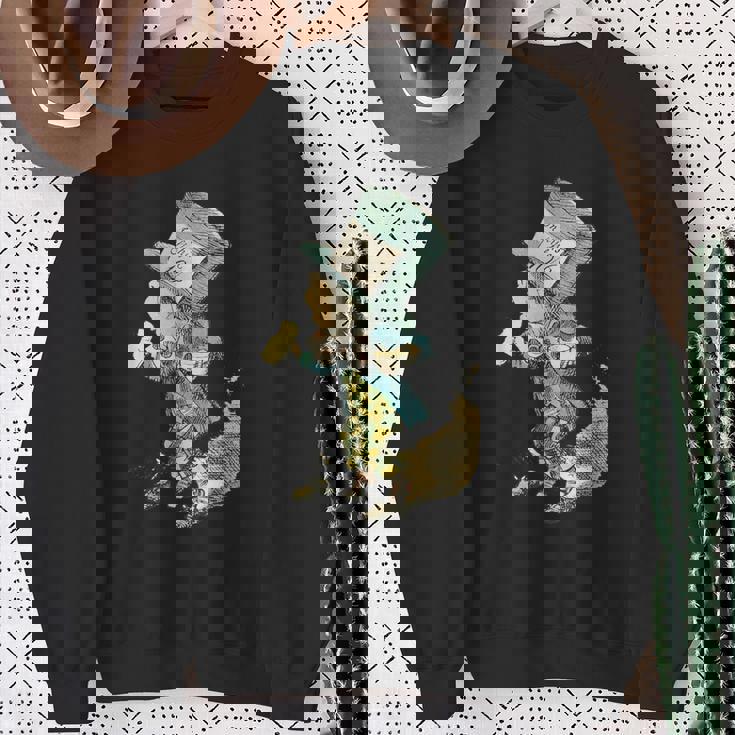 不思議の国のアリス マッドハッター ビンテージイラスト スウェットシャツ 年配の女性への贈り物