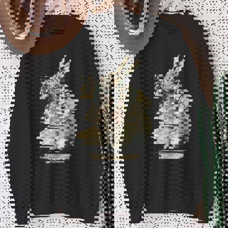 不思議の国のアリス 白ウサギ トランプデザイン スウェットシャツ 年配の女性への贈り物