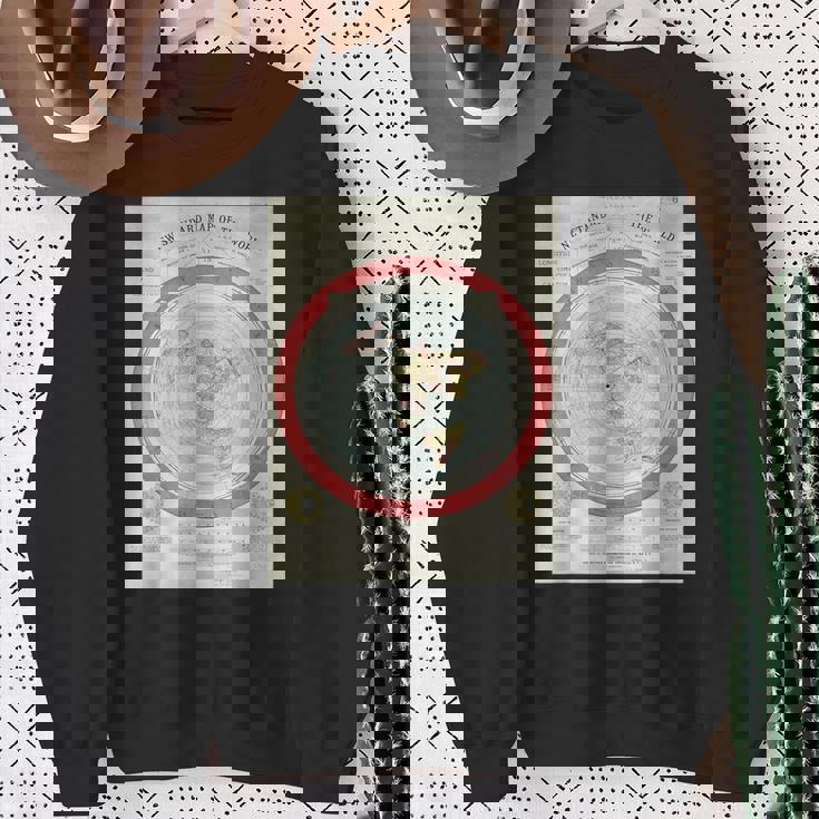 世界標準地図 フラットアースオリジナル スウェットシャツ 年配の女性への贈り物