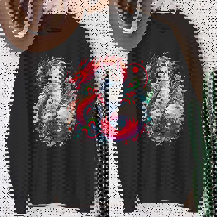 九尾狐 きつね竜 スウェットシャツ 年配の女性への贈り物