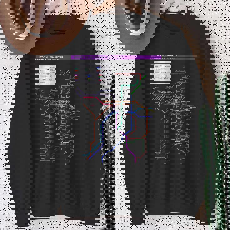 京都日本地下鉄鉄道おみやげ路線図 スウェットシャツ 年配の女性への贈り物