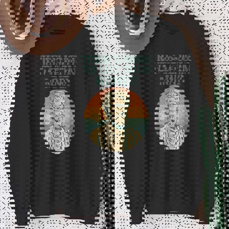 人生にはお金以上のものがあります 哲学者古代 スウェットシャツ 年配の女性への贈り物