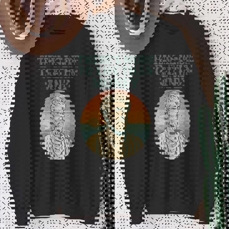 人生にはお金以上のものがあります 哲学者古代 長袖tシャツ スウェットシャツ 年配の女性への贈り物