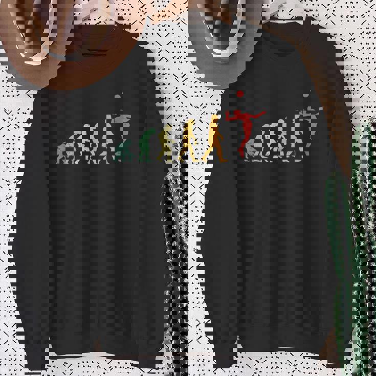 人類の進化 バレーボール バレーボール好き 趣味 おもしろ レトロ サーブ バレーボール部 ビーチバレー バレー好き スウェットシャツ 年配の女性への贈り物