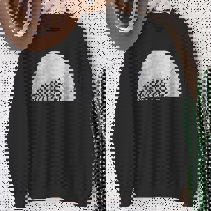 人類の進化 釣り竿 漁師 釣り人 面白い 釣り フィッシング 満月 サプライズ おもしろ アイデア 釣り スウェットシャツ 年配の女性への贈り物