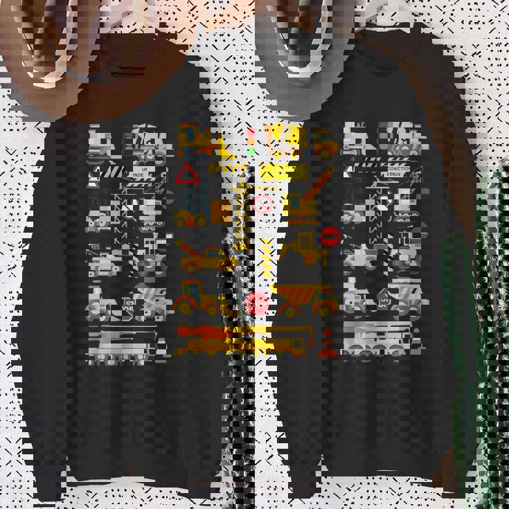 働く車 工事車両 面白いtシャツ イラスト かわいい キッズ 子供用 メンズ おもしろグッズ 子供 男の子 スウェットシャツ 年配の女性への贈り物