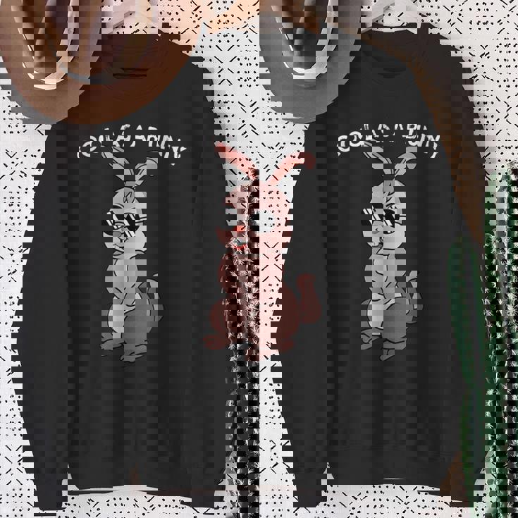 兎 ウサギ メガネ サングラスtay Cool Dog レトロ おもしろ かわいい イラスト スウェットシャツ 年配の女性への贈り物