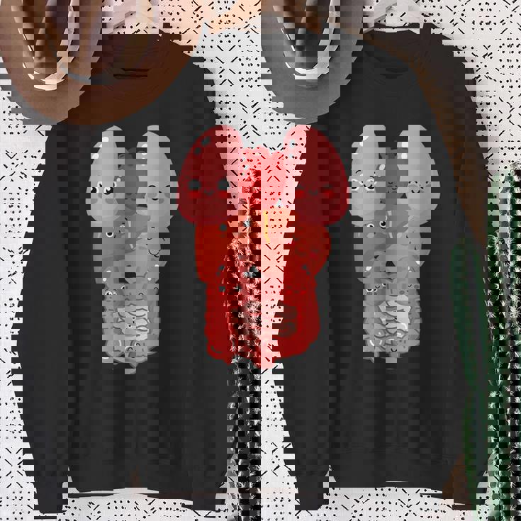 内臓 面白い 人体 解剖学 微笑 スウェットシャツ 年配の女性への贈り物