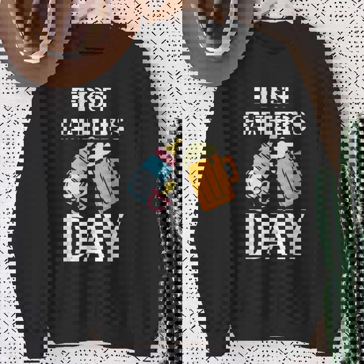 初めての父の日 ビール ミルク 新しいお父さん お父さん 若い親 スウェットシャツ 年配の女性への贈り物