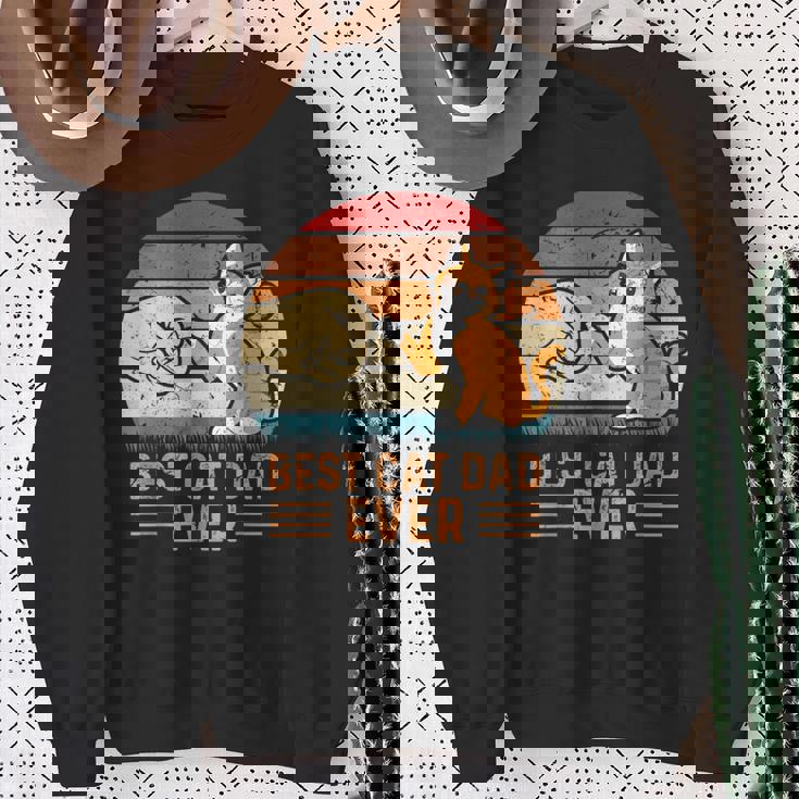 史上最高の猫のお父さん スウェットシャツ 年配の女性への贈り物