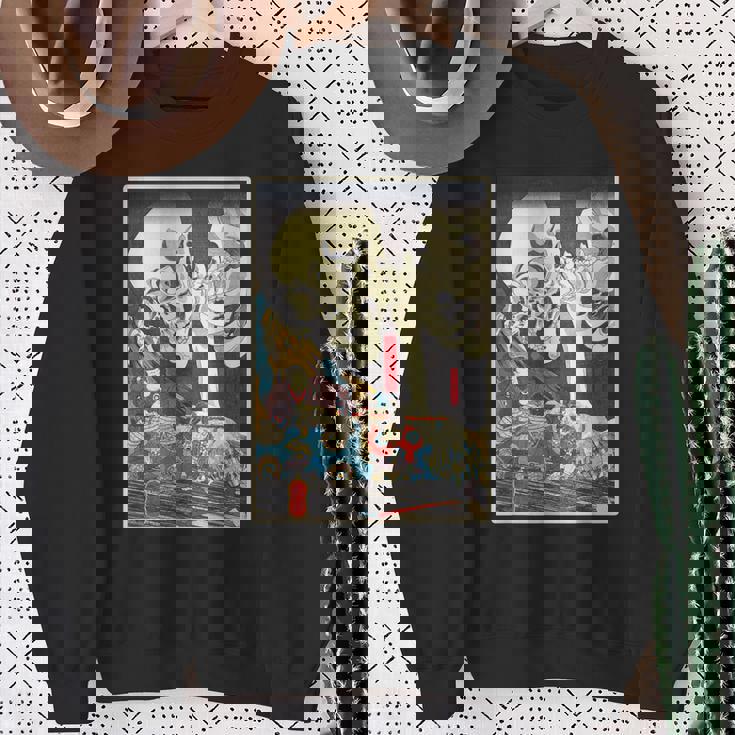 善知鳥安方忠義伝 歌川国芳 国芳スケルトンスペクター日本の浮世絵アートプリント スウェットシャツ 年配の女性への贈り物