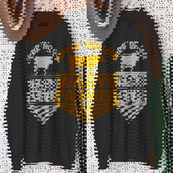 地元和牛農家を応援 牛和牛牧場。 スウェットシャツ 年配の女性への贈り物