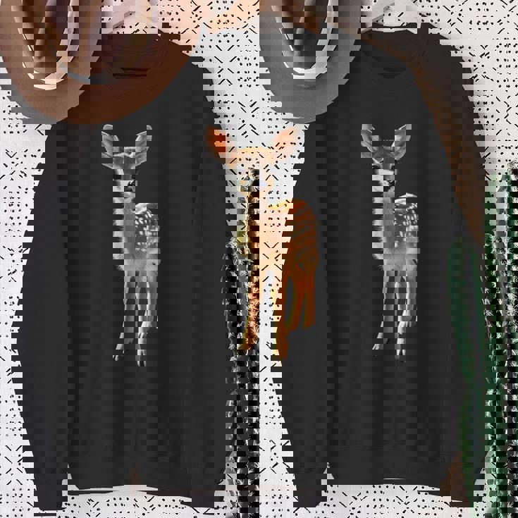 子鹿愛好家のためのロー鹿 ローバック鹿 子鹿 スイート鹿 スウェットシャツ 年配の女性への贈り物