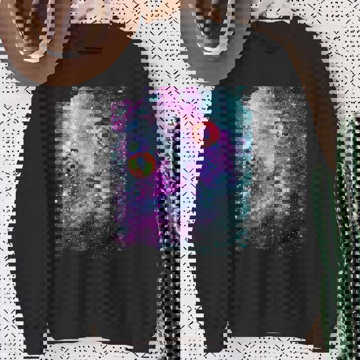 宇宙のかわいいアストロ宇宙猫 スウェットシャツ 年配の女性への贈り物