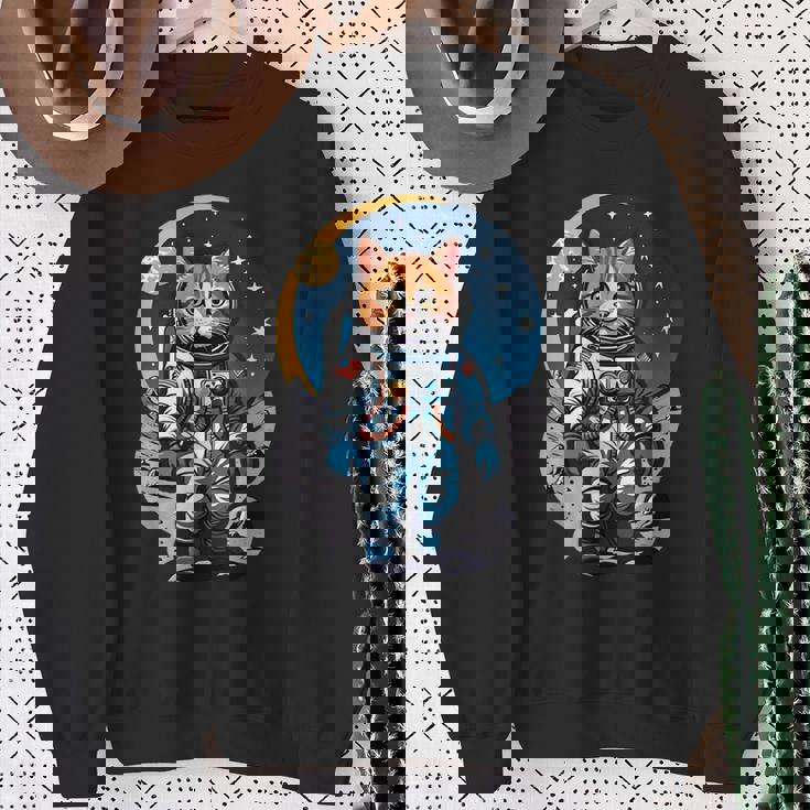 宇宙飛行士 02 宇宙飛行士 猫 スウェットシャツ 年配の女性への贈り物