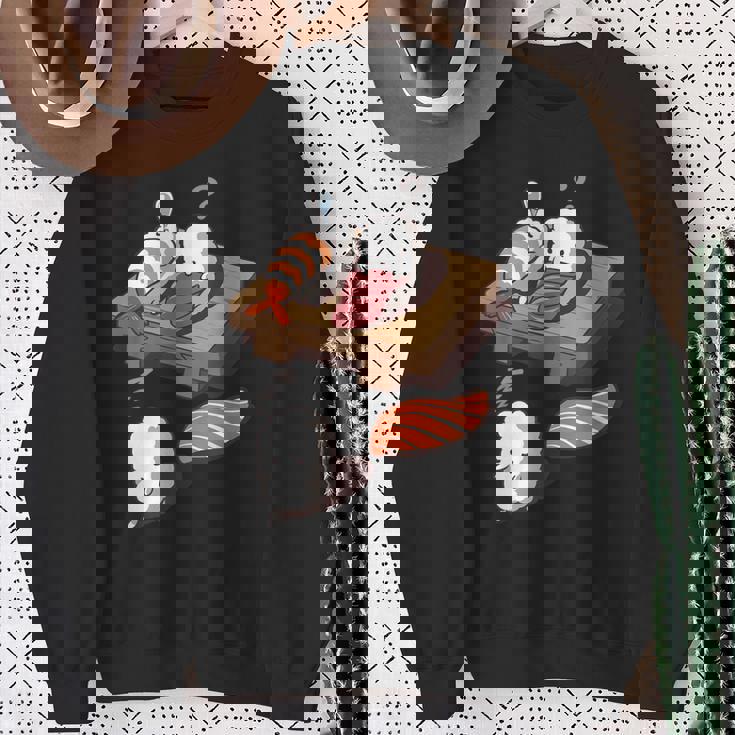 寝ぼける 寿司 すし えび サーモン まぐろ スウェットシャツ 年配の女性への贈り物