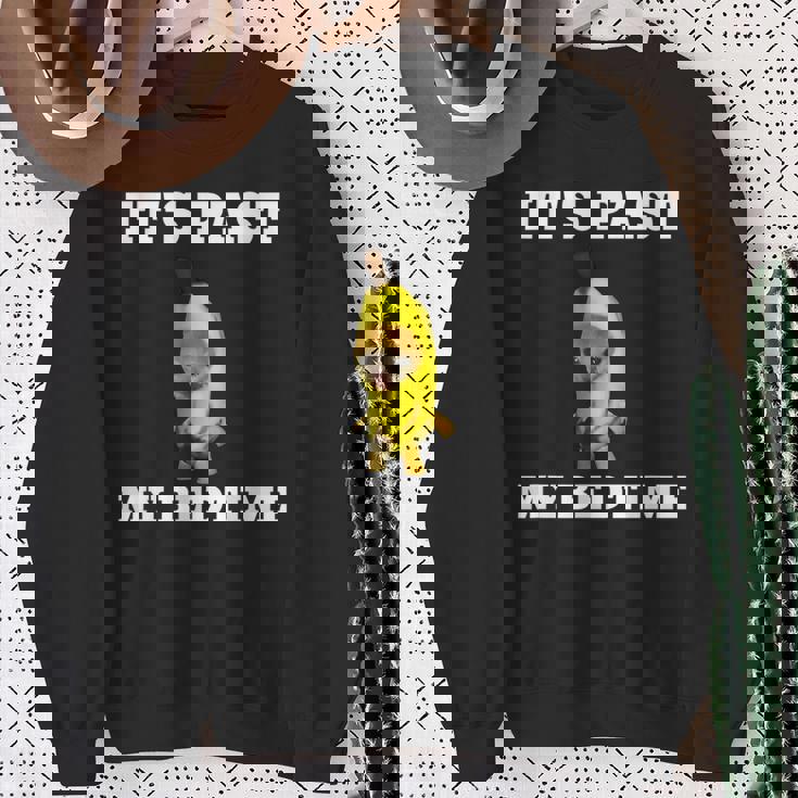 寝る時間が過ぎた面白い猫のミーム スウェットシャツ 年配の女性への贈り物