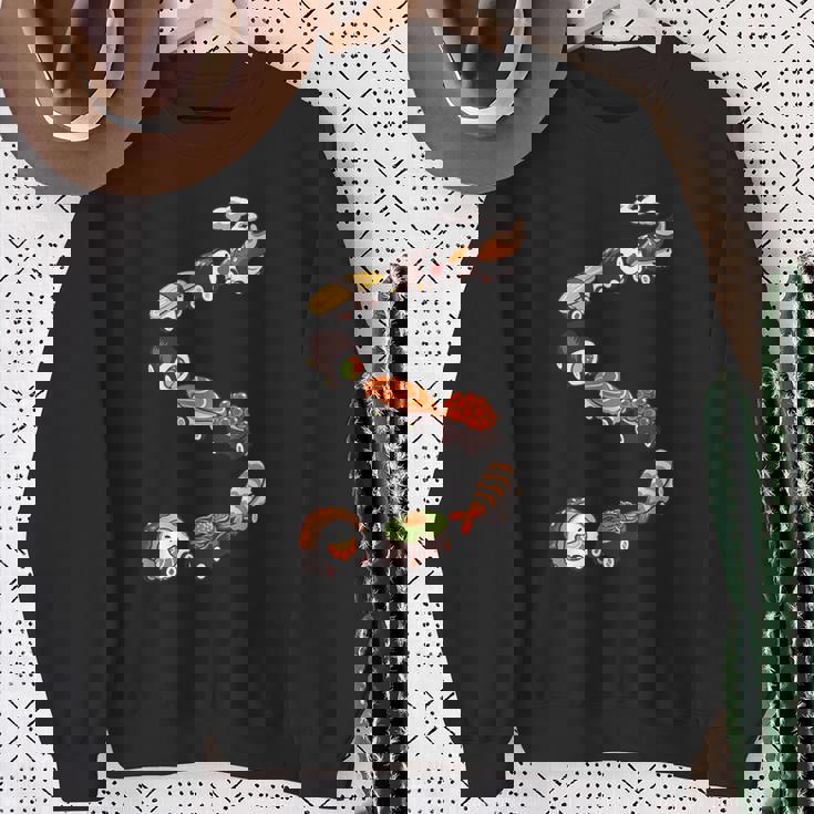 寿司 の 電車 すし いくら サーモン たまご 鉄火巻き スウェットシャツ 年配の女性への贈り物