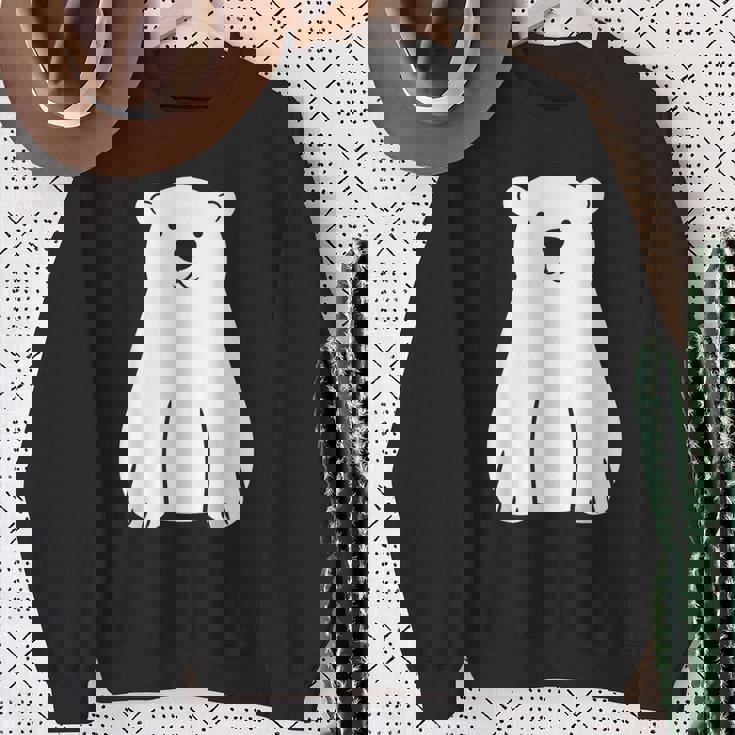 小さなシロクマ かわいいミニマリスト シンプルなシロクマ スウェットシャツ 年配の女性への贈り物